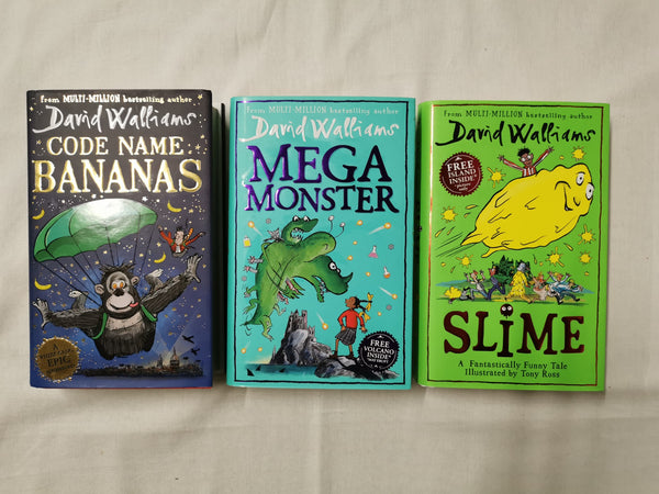 David Walliams 3 Books Set - Megamonster, Code Name Bananas, Slime [Hardcovers]