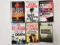 6 Used Fiction Books for Men - Action, Crime, Thriller