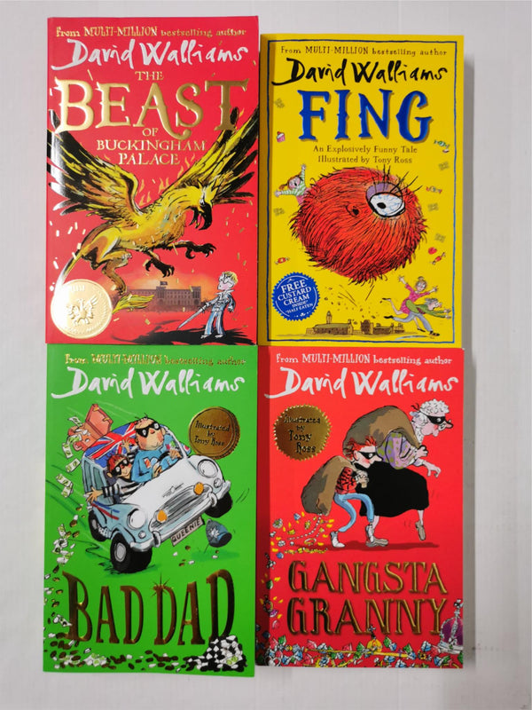 David Walliams 4 Book Set - Fing, Bad Dad, Gansta Granny & Beast of Buckingham..