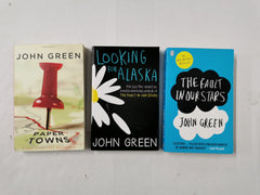 3 x John Green books - The Fault in Our Stars, Paper Towns & Looking For Alaska