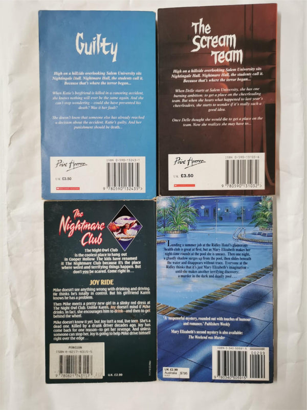 4 Vintage Horror Books Collection Inc. Point Horror Nightmare Hall & More!