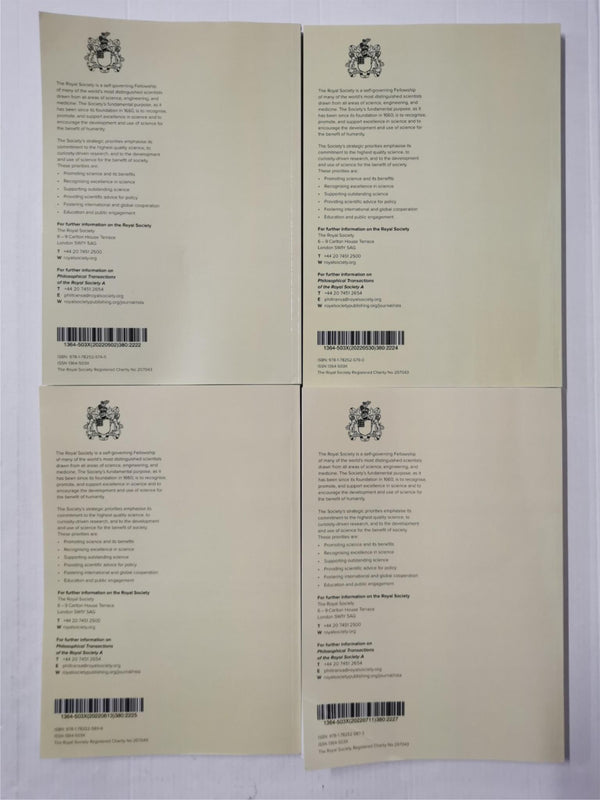 Philosophical Transactions - Volume 380 Issue 2222, 2224, 2225 & 2227 May-Jul