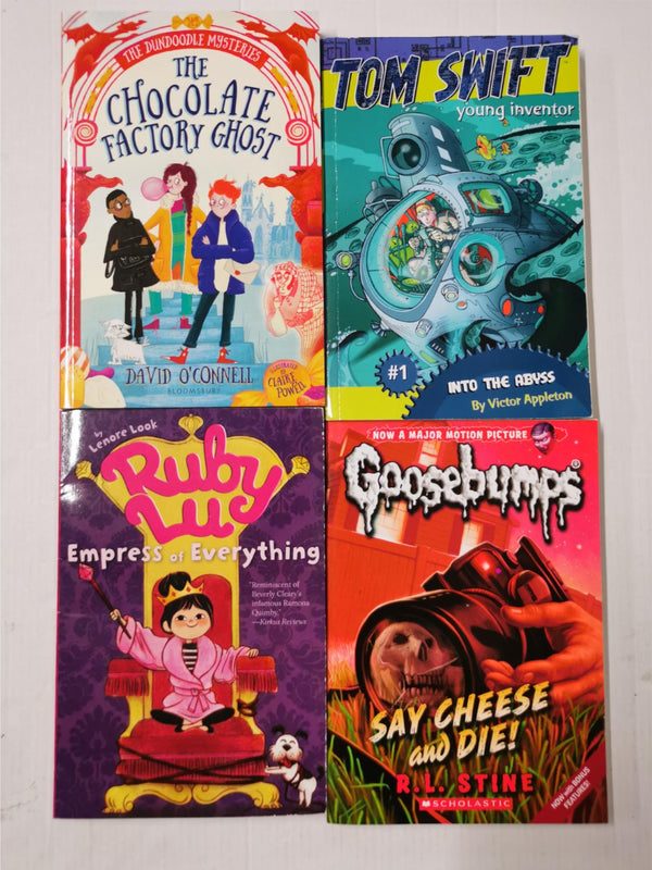 *BUNDLE* OF 4 BOOKS, Children 6+ Inc. Goosebumps, Ruby Lu, & Tom Swift
