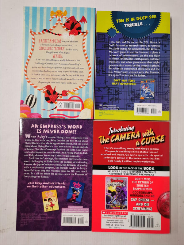 *BUNDLE* OF 4 BOOKS, Children 6+ Inc. Goosebumps, Ruby Lu, & Tom Swift