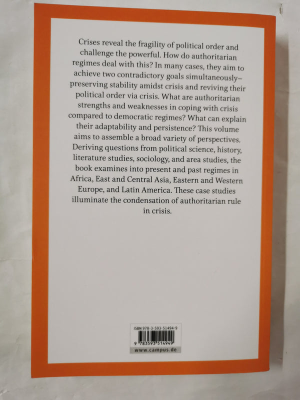 Crises in Authoritarian Regimes: Fragile Orders and Contested Power Paperback