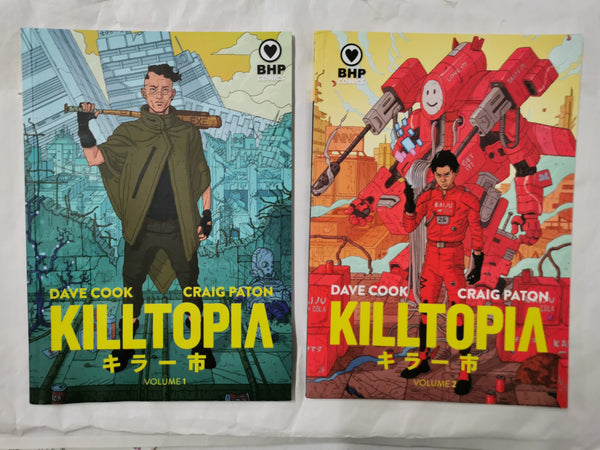 Killtopia Vol 1 & 2 by Dave Cook *Signed* Minor Water Damage