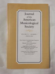 Journal of the American Musicological Society Volume 75, Issue 1 Spring 2022