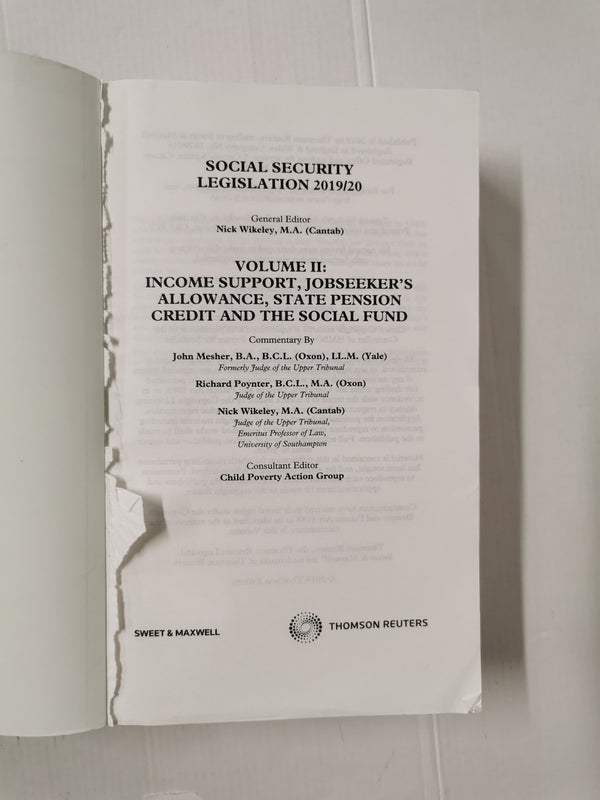 Social Security Legislation 2019/20 Vol II: Income Support & the Social Fund etc