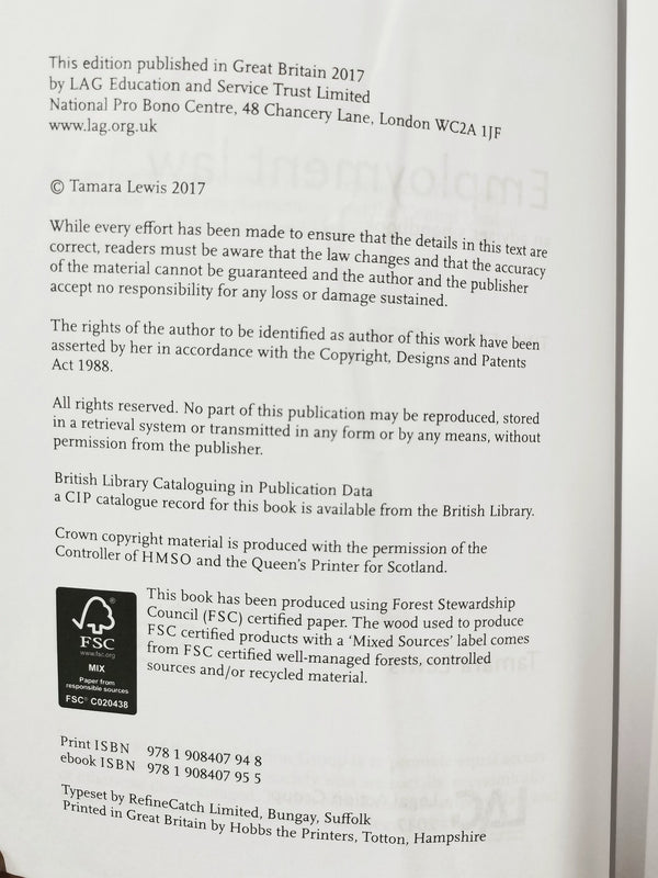 Employment Law: An adviser's handbook by Tamara Lewis (Paperback, 2017)