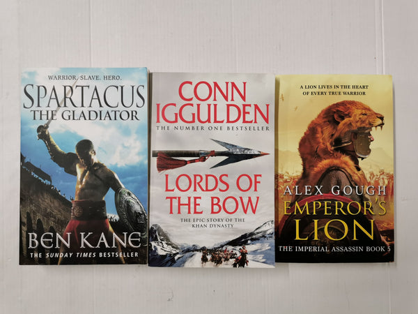 3 Historical Fantasy / War Story Fiction by Conn Iggulden, Ben Kane & Alex Gough