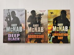 3 x Nick Stone Thrillers by Andy McNab - Liberation Day, Deep Black & Aggressor