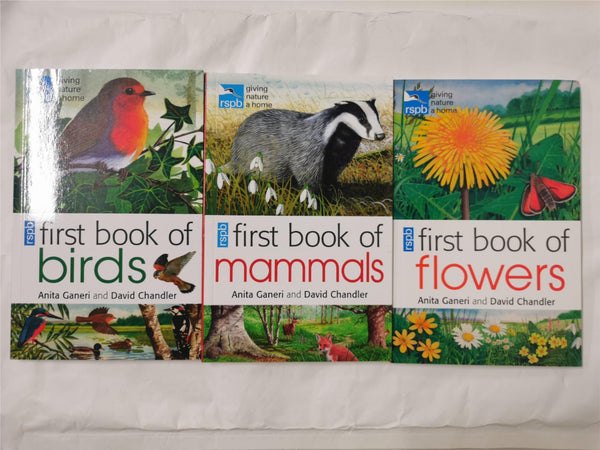 RSPB First Book Of Birds, Flowers & Mammals 3 Book Set by Anita Ganeri