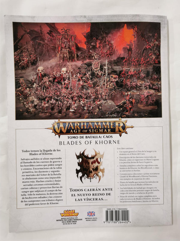 Warhammer Age of Sigmar: Blades of Khorne (Tomo de Batalla Caos) *Spanish*