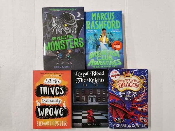 Mixed Box of 5 Kid's Books Age 9-12 - Marcus Rashford & How to train your Dragon