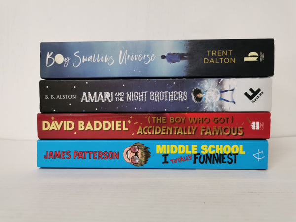 Mixed Box of 4 Kid's Books Age 9-12 Includes David Baddiel & James Patterson