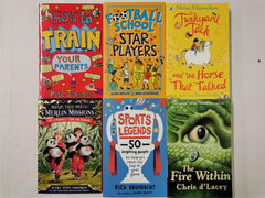 5 Kid's Books Age 7-11 Includes Football School, How to Train Your Parents..
