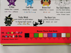 Set of Monster Phonics - Sound Mats, Spelling Logs, Tricky Word Cards, 12 Books