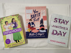 3 Young Adult Book Bundle Inc. Infamous, You Say it First & Stay Another Day
