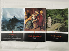 3 PENGUIN CLASSICS Books - Pamela, First Love & The Three Theban Plays