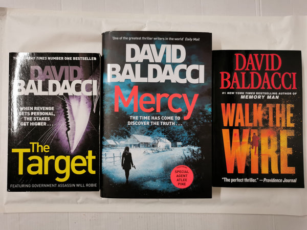 David Baldacci 3 Book Set - Mercy,  The Target & Walk the Wire