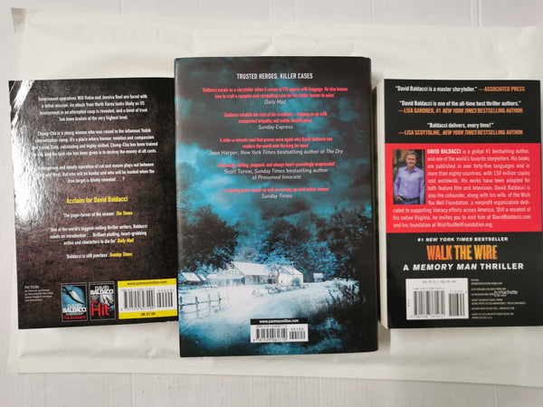 David Baldacci 3 Book Set - Mercy,  The Target & Walk the Wire