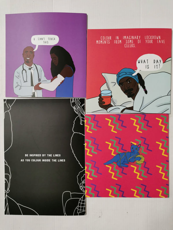 4 Colouring Books for Adults by Kazvare Made it - 90s Cats, Rap Lines, & More