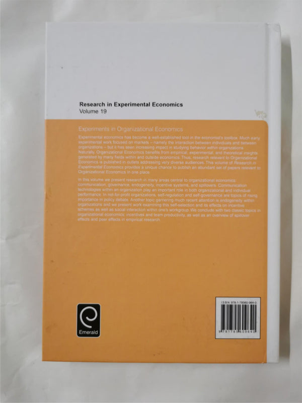 Experiments in Organizational Economics (Research in Experimental Economics) v.1