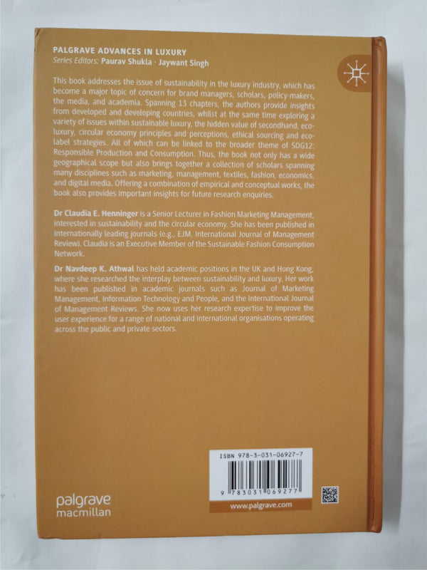 Sustainable Luxury : An International Perspective  by Navdeep Athwal Hardcover