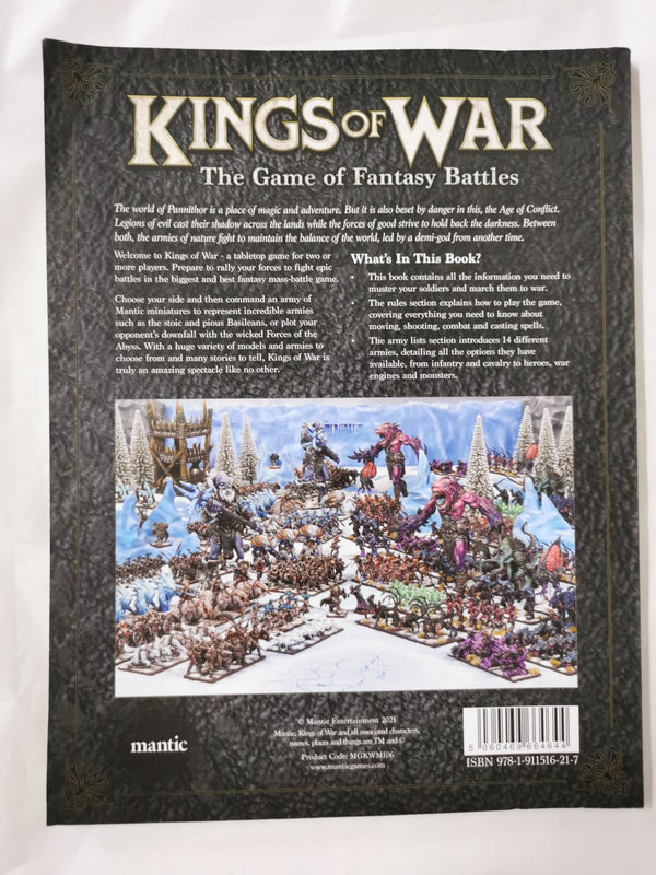 Kings of War 3rd Edition Gamer's Rulebook - Mantic Third Softcover Rules THG