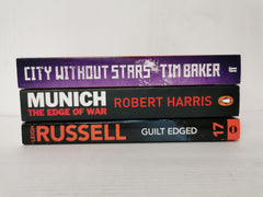 3 Book Thriller Bundle: Munich (Robert Harris), City Without Stars, Guilt Edged