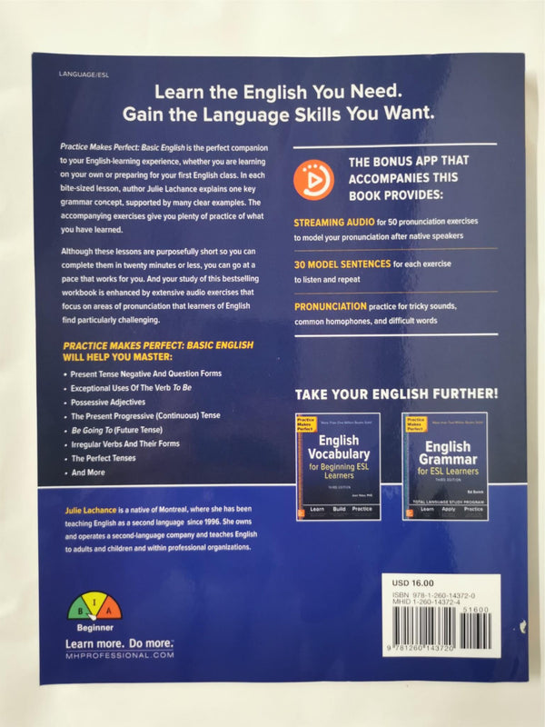 Practice Makes Perfect: Basic English, Premium Third Edition by Julie Lachance