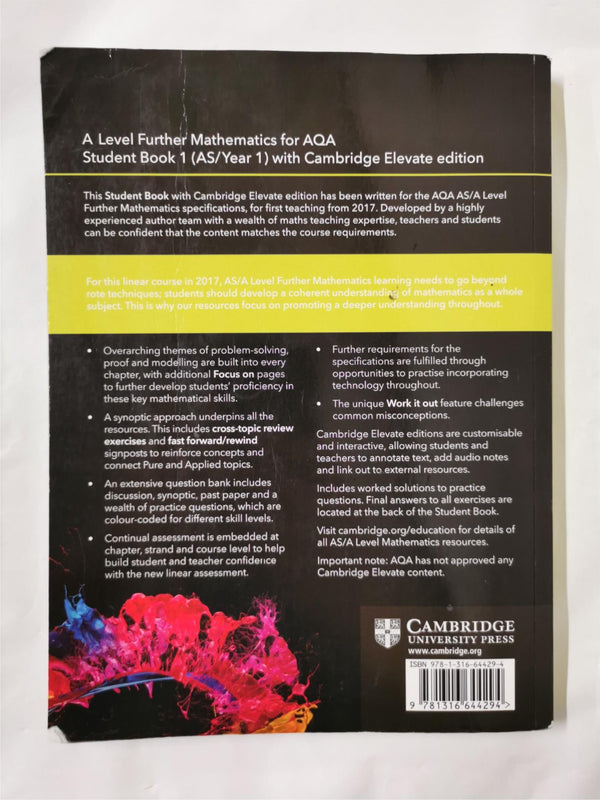 A Level Further Mathematics for AQA Student Book 1 (AS/Year 1) by Paul Fannon