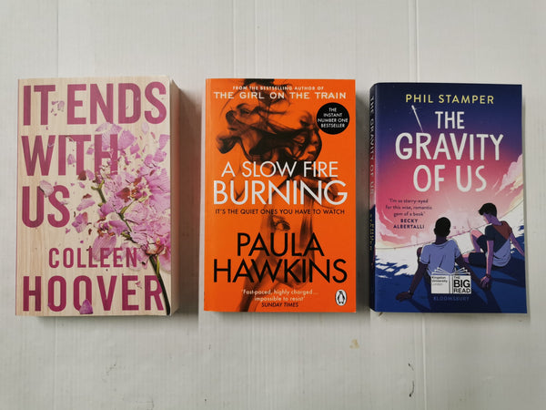 Mixed Genre Fiction Box: It Ends With Us, The Gravity of Us, A Slow Fire Burning