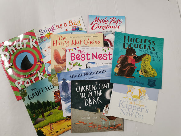 Bundle of 10 Children's books including The Gruffalo, Kipper & Hugless Douglas
