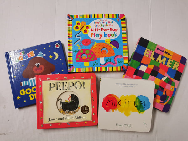 5 Board Books For Babies - Includes Mix it Up, Peepo, Goodnight Duggee & Elmer