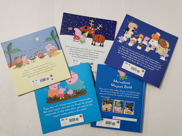 Bundle of 5 Peppa Pig Stories Inc Doctors and Nurses & Marvellous Magnets