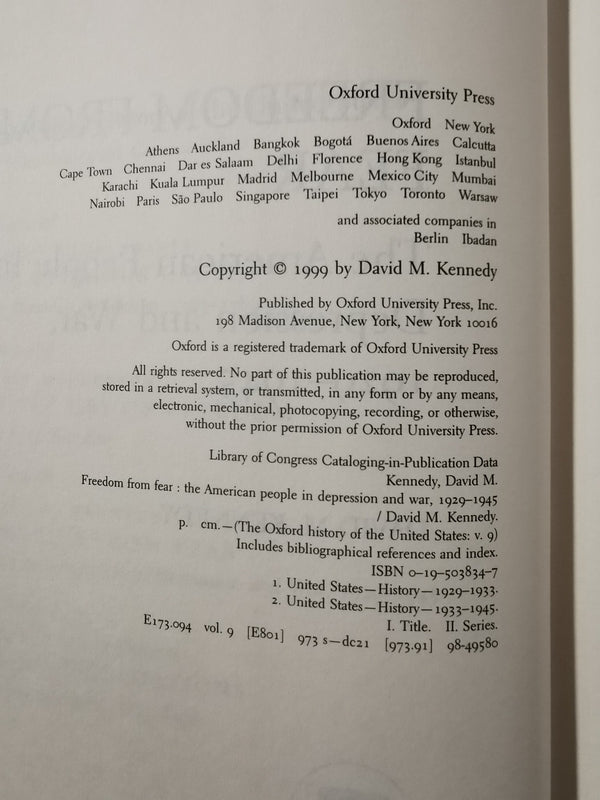 Freedom from Fear: The American People in Depression and War, 1929-1945