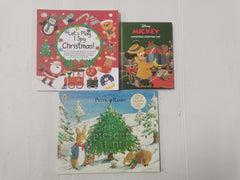 Bundle 3 x Children's Christmas Story & Activity books Inc Peter Rabbit & Mickey