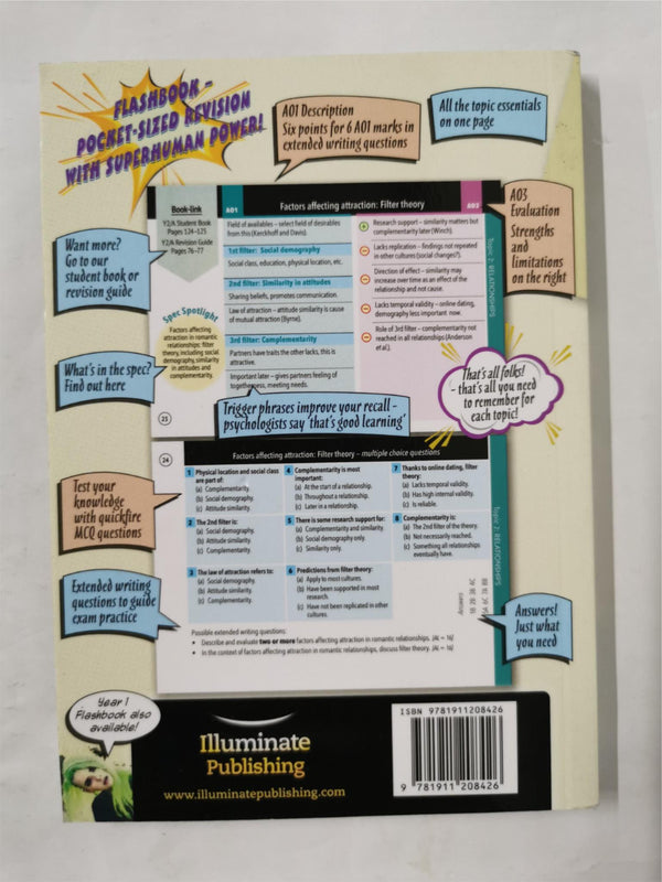 AQA Psychology for A Level Year 2: Flashbook Paperback by Cara Flanagan