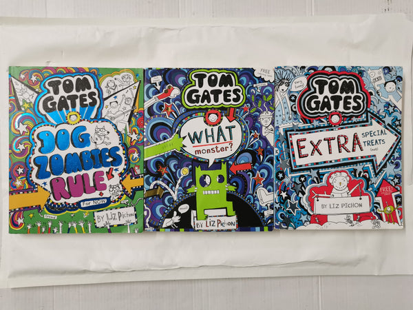 3 Tom Gates books: Extra Special Treats, DogZombies Rule & What Monster?