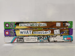 3 Tom Gates books: DogZombies Rule, Extra Special Treats & What Monster?