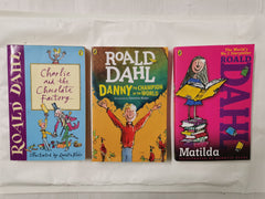 3 Roald Dahl Books: Charlie & the Chocolate Factory, Matilda & Danny the Champ