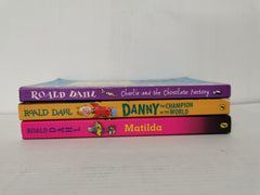 3 Roald Dahl Books: Charlie & the Chocolate Factory, Matilda & Danny the Champ