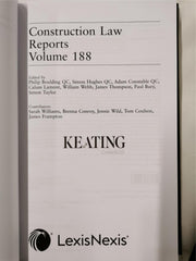 Construction Law Reports Vol 188 | Keating Chambers | LexisNexis | 9781474315043