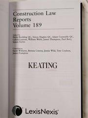 Construction Law Reports Vol 189 | Keating Chambers | LexisNexis | 9781474315050