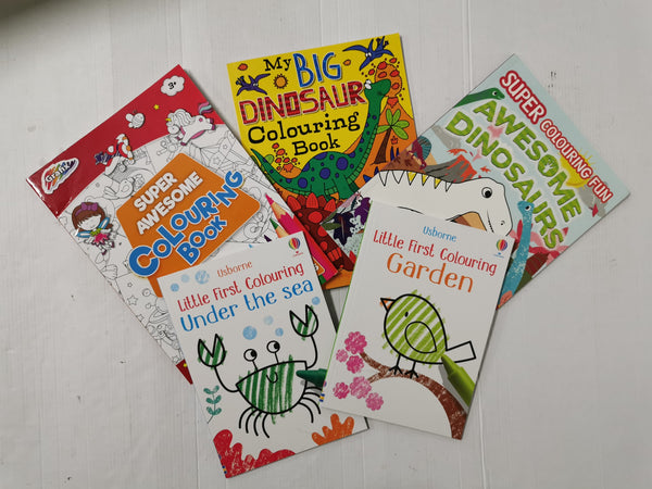 5 X Young Children's Colouring Books: Dinosaurs, Gardens, Under the Sea