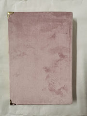 Pale Pink Velvet Quran with Gold Metallic Edges