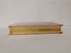 Pale Pink Velvet Quran with Gold Metallic Edges