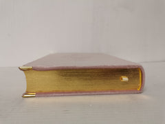 Pale Pink Velvet Quran with Gold Metallic Edges