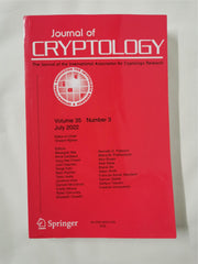 Journal of Cryptology Volume 35, Issue 3 Jul 2022 ISSN 0933-2790